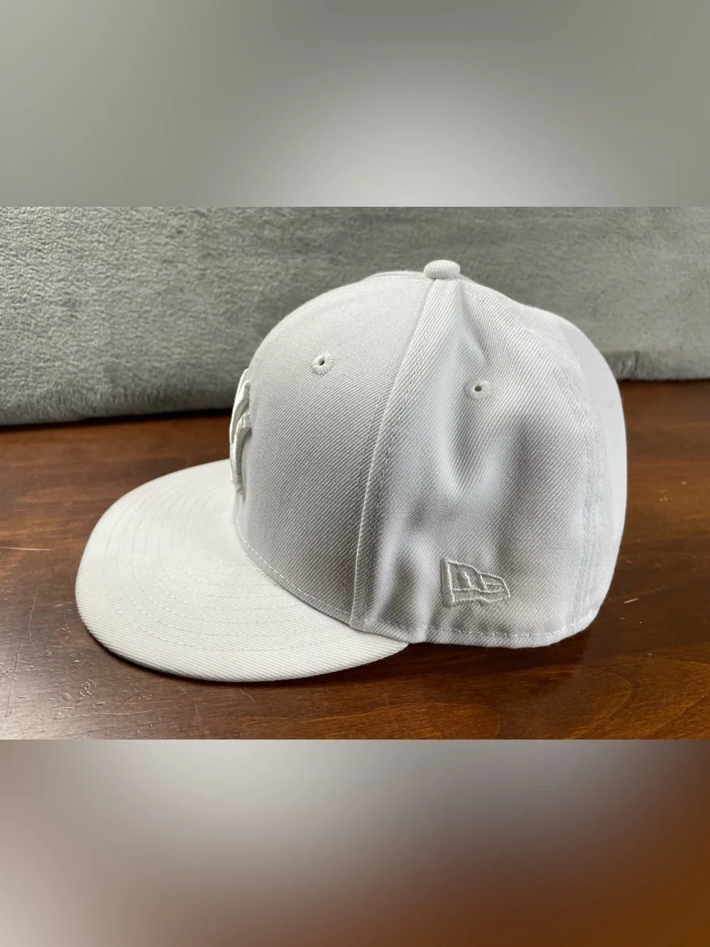 New York Yankees Hat Cap Fitted Mens 7 3/8 White MLB Harlem New Era 59FIFTY